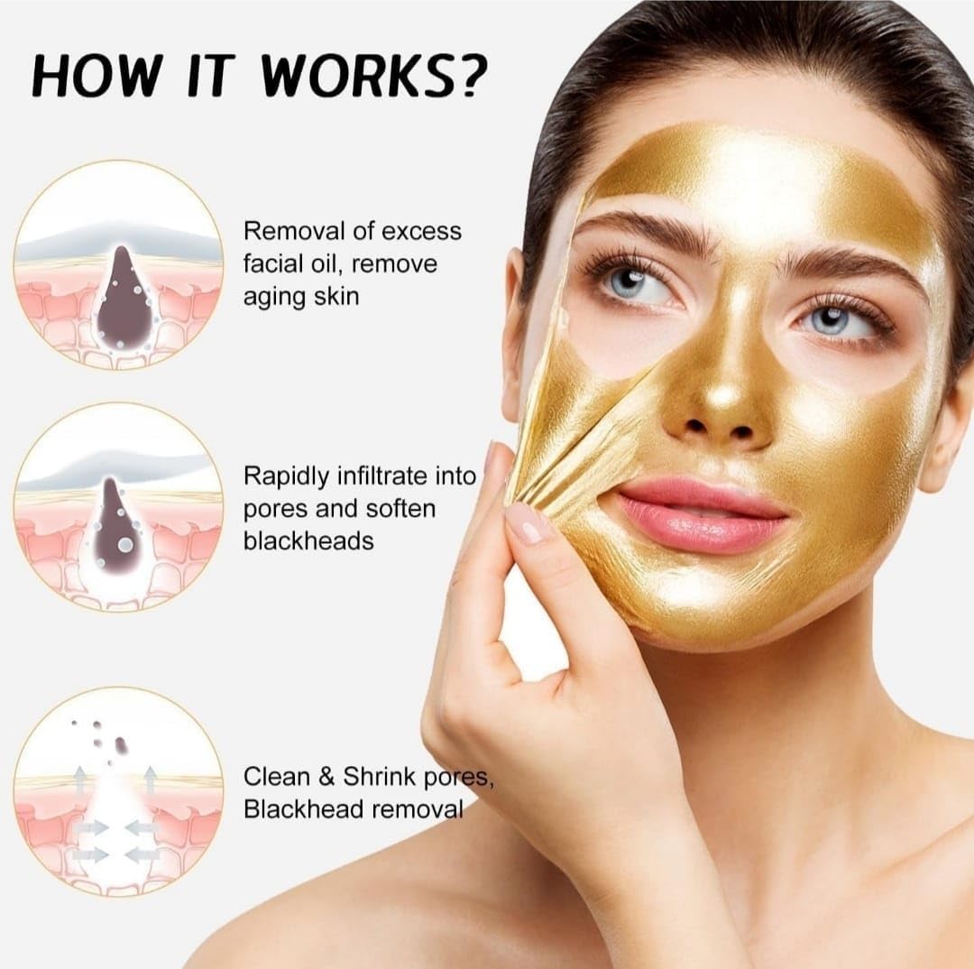 24K Gold Foil Peel-Off Face Mask (Pack of 2)