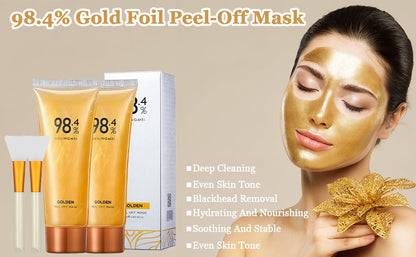 24K Gold Foil Peel-Off Face Mask (Pack of 2)